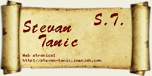 Stevan Tanić vizit kartica